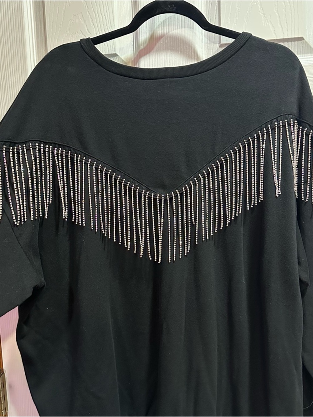 ✨ Torrid Black Fringe Rhinestone Top – Size 3 ✨